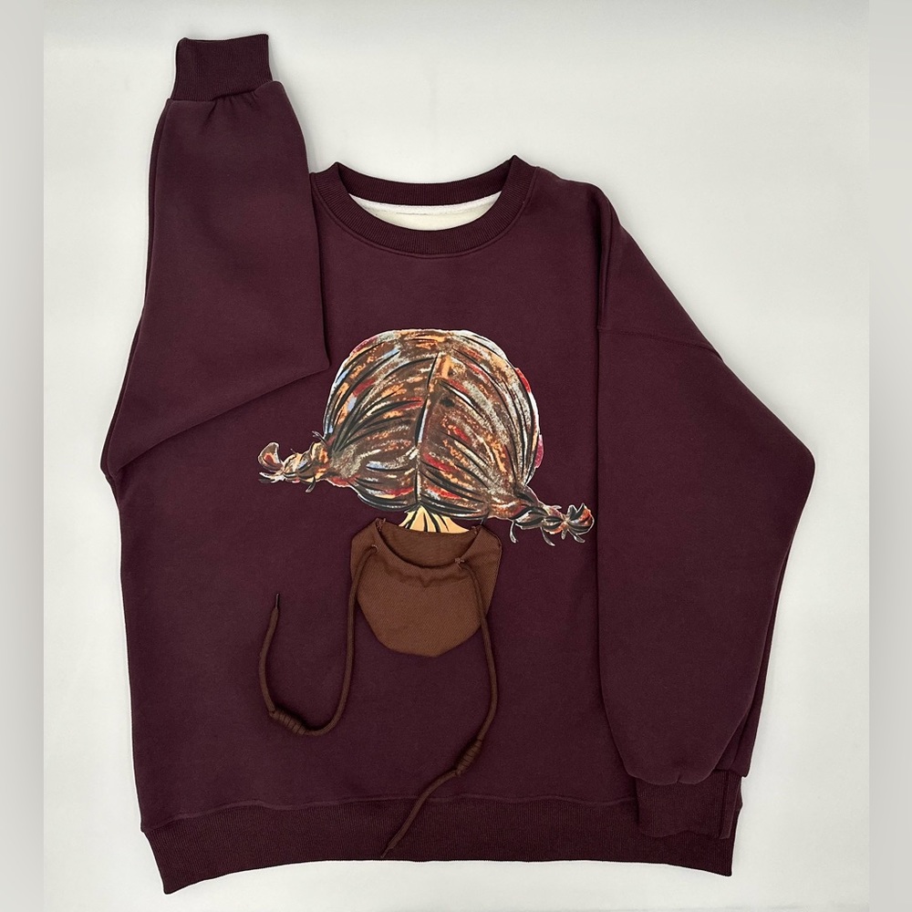 Sweatshirt Girl Purple Burgundy One Size Valentine Gift Cute